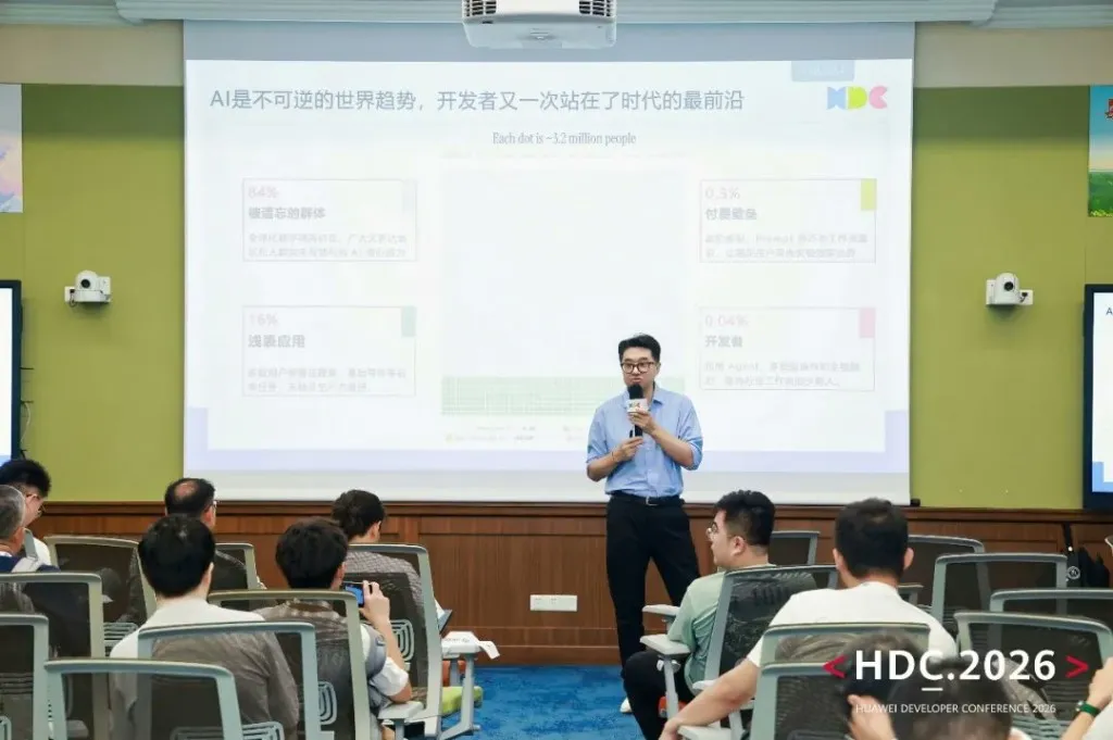 Dong Xin presenting on the AI capability distribution